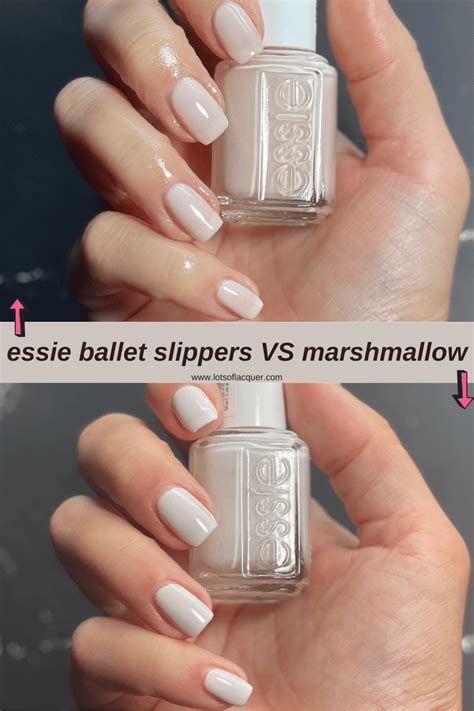 essie ballet slippers vs marshmallow.